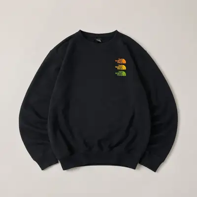 The North Face Triple Logo Black Crewneck Sweatshirt