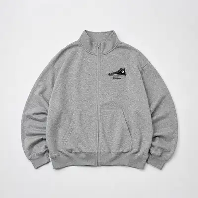 Converse Embroidered Track Jacket – Heather Gray