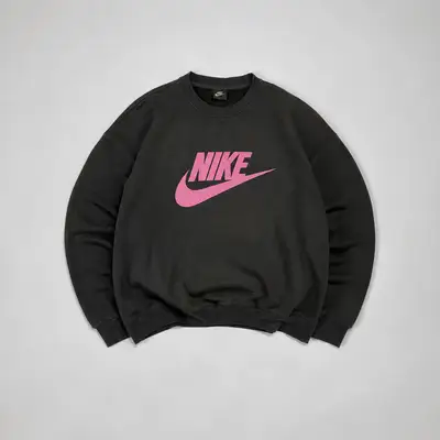Nike Black Crewneck Sweatshirt with Pink Logo