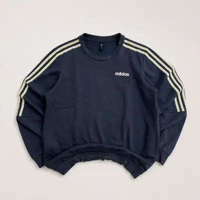 Adidas 3-Stripes Navy Crewneck Sweatshirt