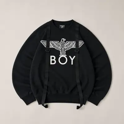 BOY London Eagle Logo Black Crewneck Sweatshirt