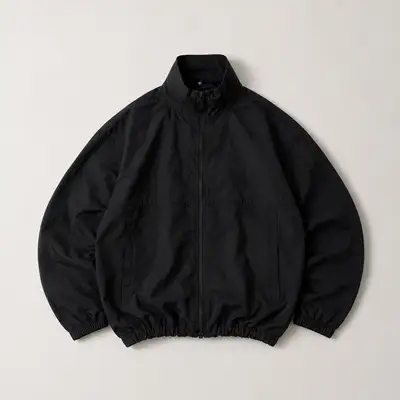 Black Zip-Up Bomber Jacket