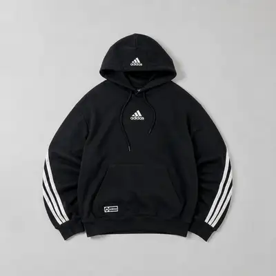 Adidas 3-Stripes Pullover Hoodie – Black