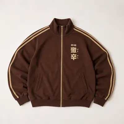 Brown Japanese-Inspired Track Jacket