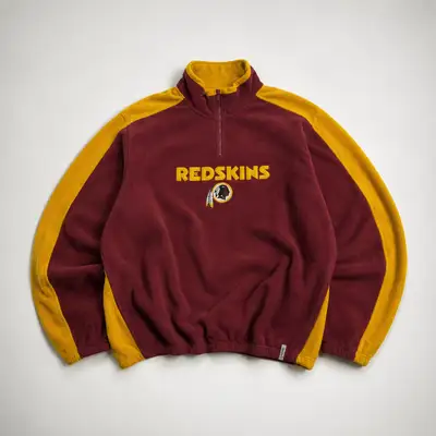 Washington Redskins Vintage Quarter-Zip Fleece Pullover – Burgundy & Gold