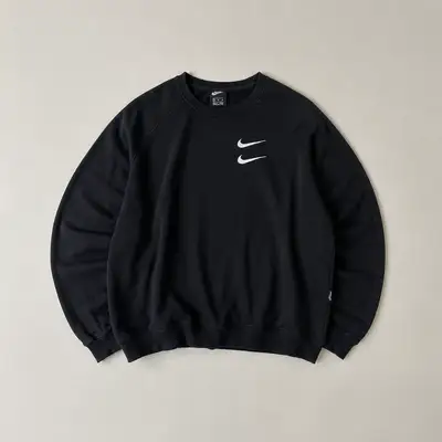 Nike Double Swoosh Crewneck Sweatshirt – Black