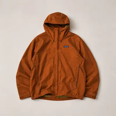 Patagonia Rust Orange Hooded Rain Jacket