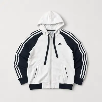 Adidas Three-Stripe Full-Zip Hoodie