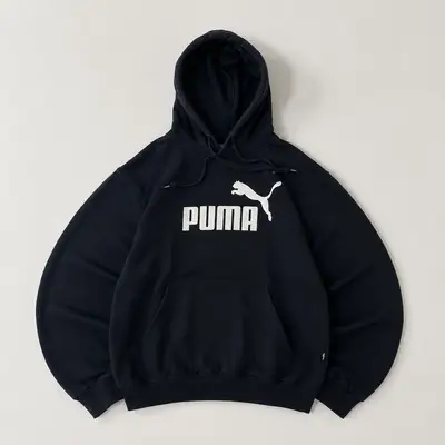 PUMA Essential Logo Pullover Hoodie – Black