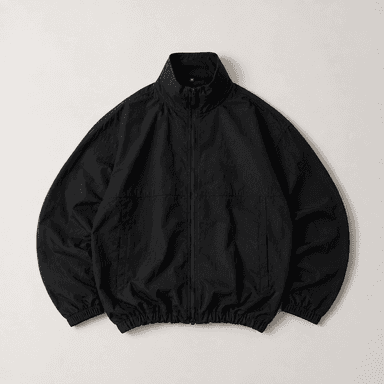 Black Zip-Up Bomber Jacket